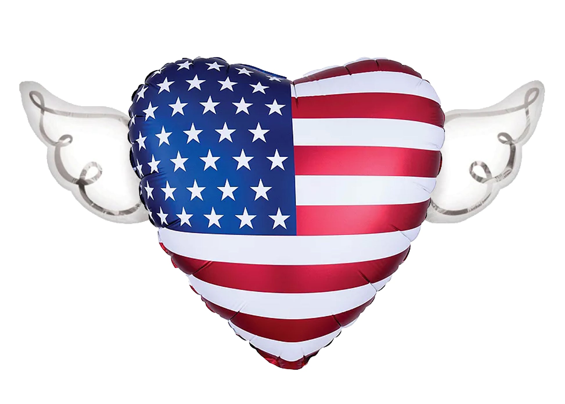 American USA Flag Heavenly Balloons ™ Heart Shaped with angel wings